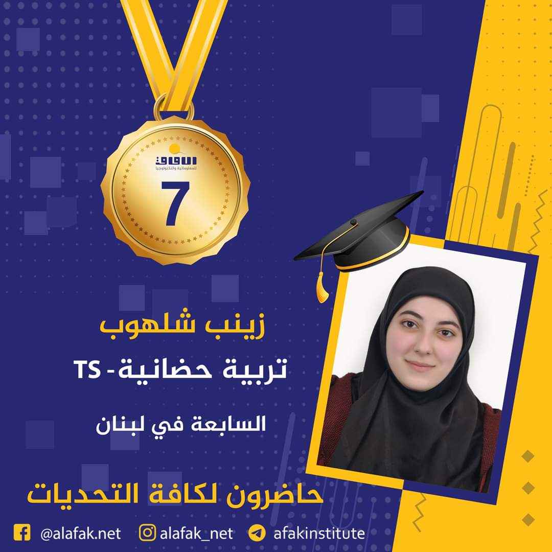 وسام التميز والميدالية الذهبية  المراتب العشر الأول في لبنان #معاهد_الآفاق_للمعلوماتية_والتكنولوجيا #حيث_تكون_الشمس #حاضرون_لكافة_التحديات #الآفاق_عنا