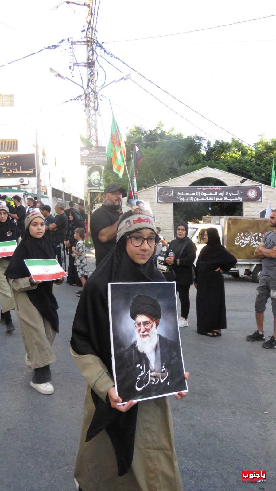 لقطات مصورة من المسيرة العاشورائية والولائية لأبا عبدالله الحسين عليه السلام في بلدة عدلون الجنوبية